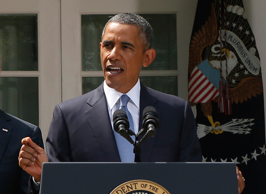 President Obama speaks Saturday, Aug. 31, about U.S. intervention in Syria. (AP Photo/Charles Dharapak)