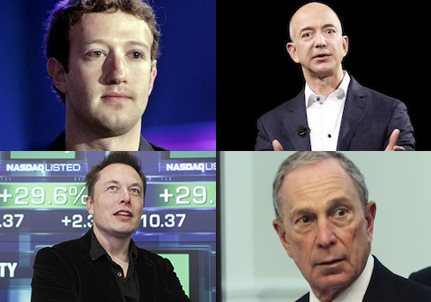 Zuckerberg, Bezos, Musk, Bloomberg / AP