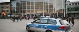 A police car near the central railway station in Cologne, Germany  / AP