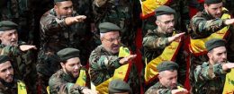 Members of Lebanon's Shiite Hezbollah movement salute