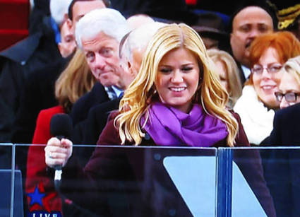 Bill Clinton checking out Kelly Clarkson at the 2012 Inauguration.