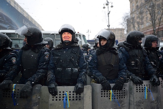 Reid's first day as a member of the Berkut riot police in Kyiv.