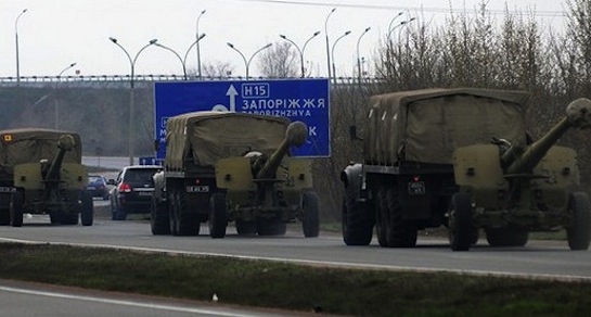 Ukrainian military convoy near Donetsk