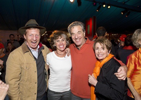 Tom Steyer and his wife Kat Taylor with Paul and Nancy Pelosi at the Golden Gate Bridge 75th Anniversary celebration / Drew Altizer Photography