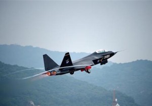 A Chinese J-31 stealth fighter jet takes off for a demonstration flight ahead of the 10th China International Aviation and Aerospace Exhibition, also known as Airshow China 2014, in Zhuhai city