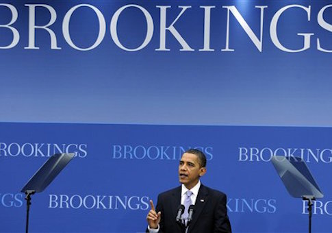 President Barack Obama speaks on the economy at the Brookings Institution in Washington, Tuesday, Dec. 8, 2009
