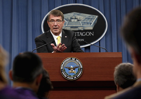 U.S. Defense Secretary Ash Carter speaks at a news conference at the Pentagon in Washington