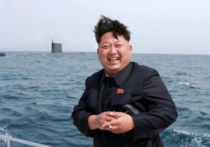 KCNA picture of North Korean leader Kim Jong Un watching the test-fire of a strategic submarine underwater ballistic missile
