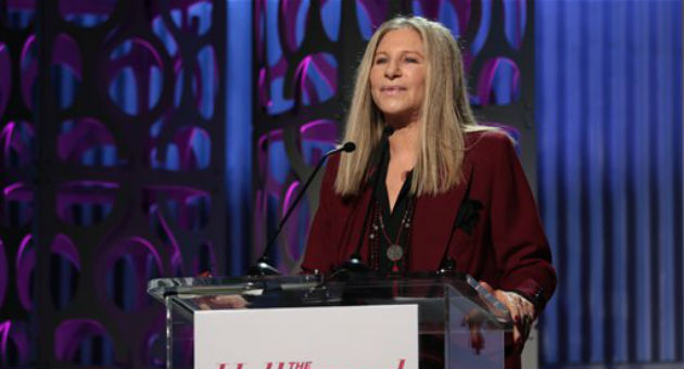 Barbra Streisand speaks at the 2015 Women in Entertainment Breakfast / AP