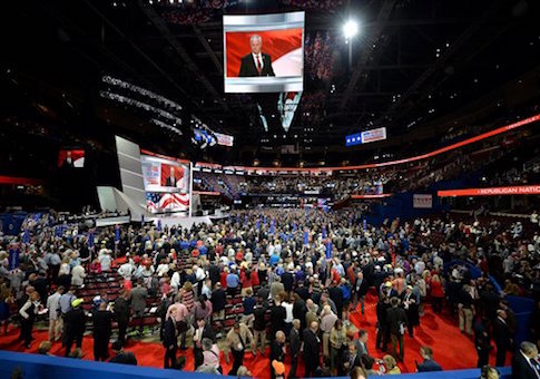 RNC session inside the Quicken Loans Arena on the first day of the Republican National Convention in Cleveland / AP