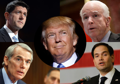 Paul Ryan, John McCain, Rob Portman, Marco Rubio, Donald Trump
