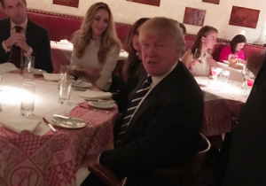 Trump eats at the 21 Club in Manhattan