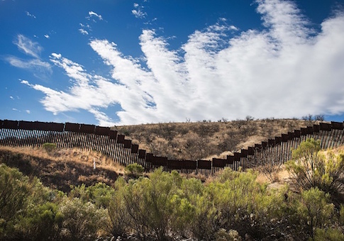 A section of the border fence in Nogales, Arizona