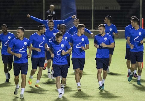Israeli national football team's players take part in a training session