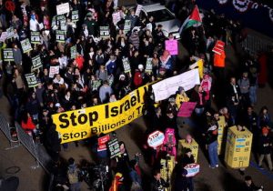 Anti-Israeli protesters march past the White House on Jan. 19, 2013 in Washington, D.C.
