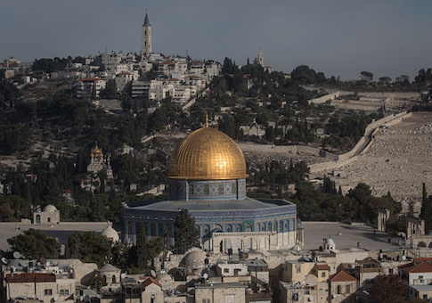 The Al-Aqsa Mosque is seen amongst buildings in the Old City in Jerusalem, Israel