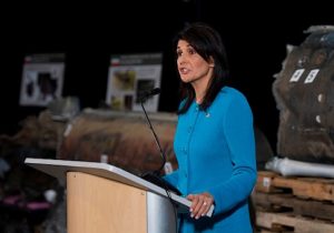 US Ambassador to the United Nations Nikki Haley unveils previously classified information intending to prove Iran violated UNSCR 2231 by providing the Houthi rebels in Yemen with arms
