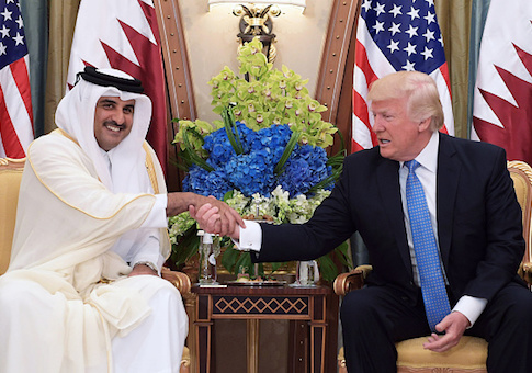 Donald Trump and Qatar's Emir Sheikh Tamim Bin Hamad Al-Thani