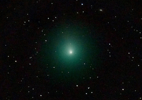 This picture taken from Paris region with a telescope on December 3, 2018 shows the 46P/Wirtanen comet as it will come closer to Earth on December 16, 2018. - The comet will be closer and visible from Earth if weather allows until December 22, 2018. (Photo by Nicolas Biver / LESIA/Observatoire de Paris-PSL / AFP) (Photo credit should read NICOLAS BIVER/AFP/Getty Images)