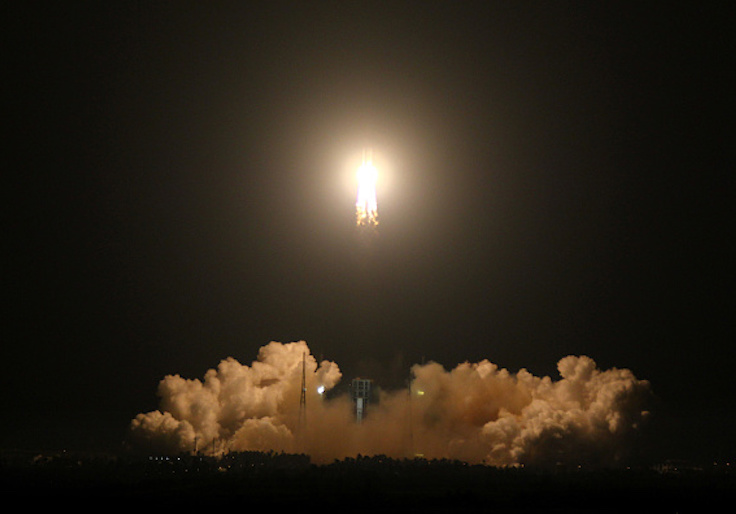 China's heavy-lift carrier rocket Long March-5 blasts off