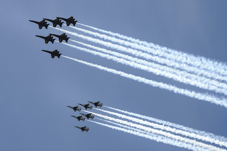 Blue Angels And Thunderbirds Flyover D.C. Area In Tribute Of Healthcare Workers And First Responders